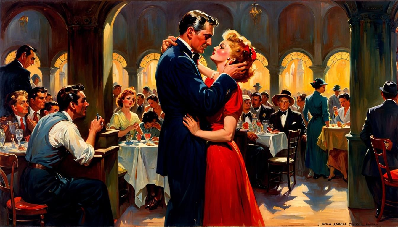 Romantic 1950s Dance Illustration