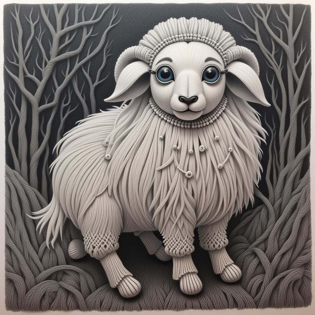 Macrame Lamb: Fiber Art Creation