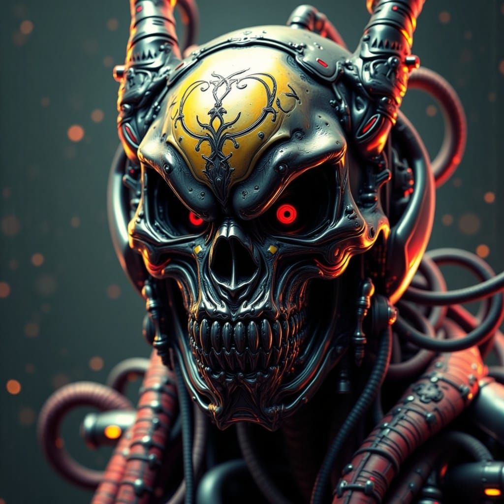 Cyberpunk Demonic Cybernetic Sculpture