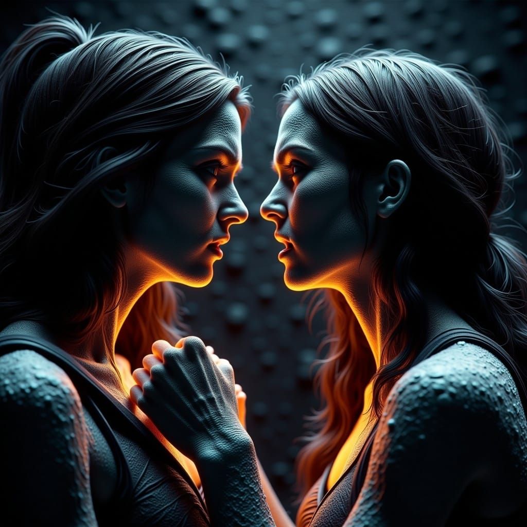 Visceral Confrontation: Raw Emotion in Hyperdetailed Renderi...