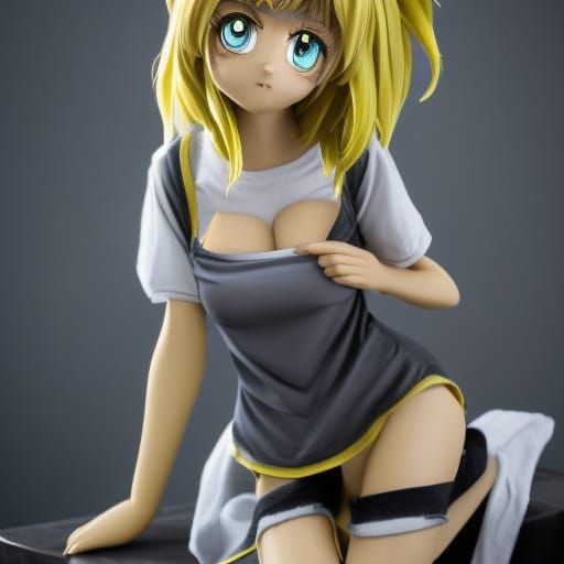 Anime Wolf Girl in Miniature Living Room