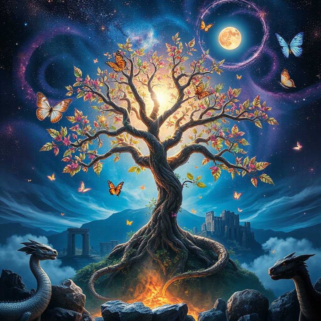 Tree of Life Between Worlds in Magical Realism