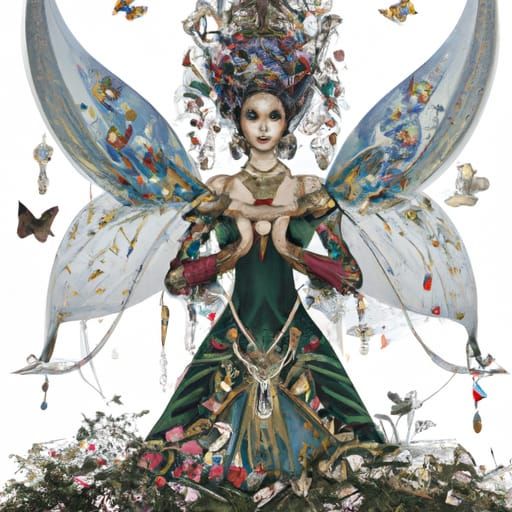 Gemstone Persian Fairy Illustration in Arabian Style
