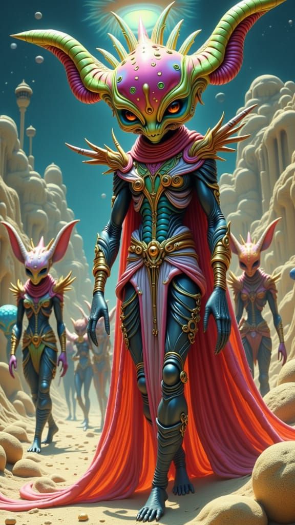 Psychedelic Alien Market in Deep Space