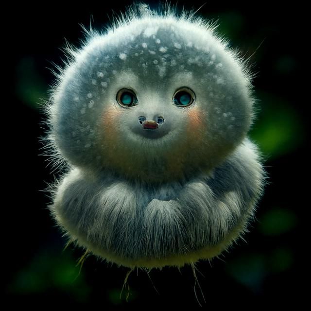 Adorable Fuzzy Orb in Ethereal 3D Rendering