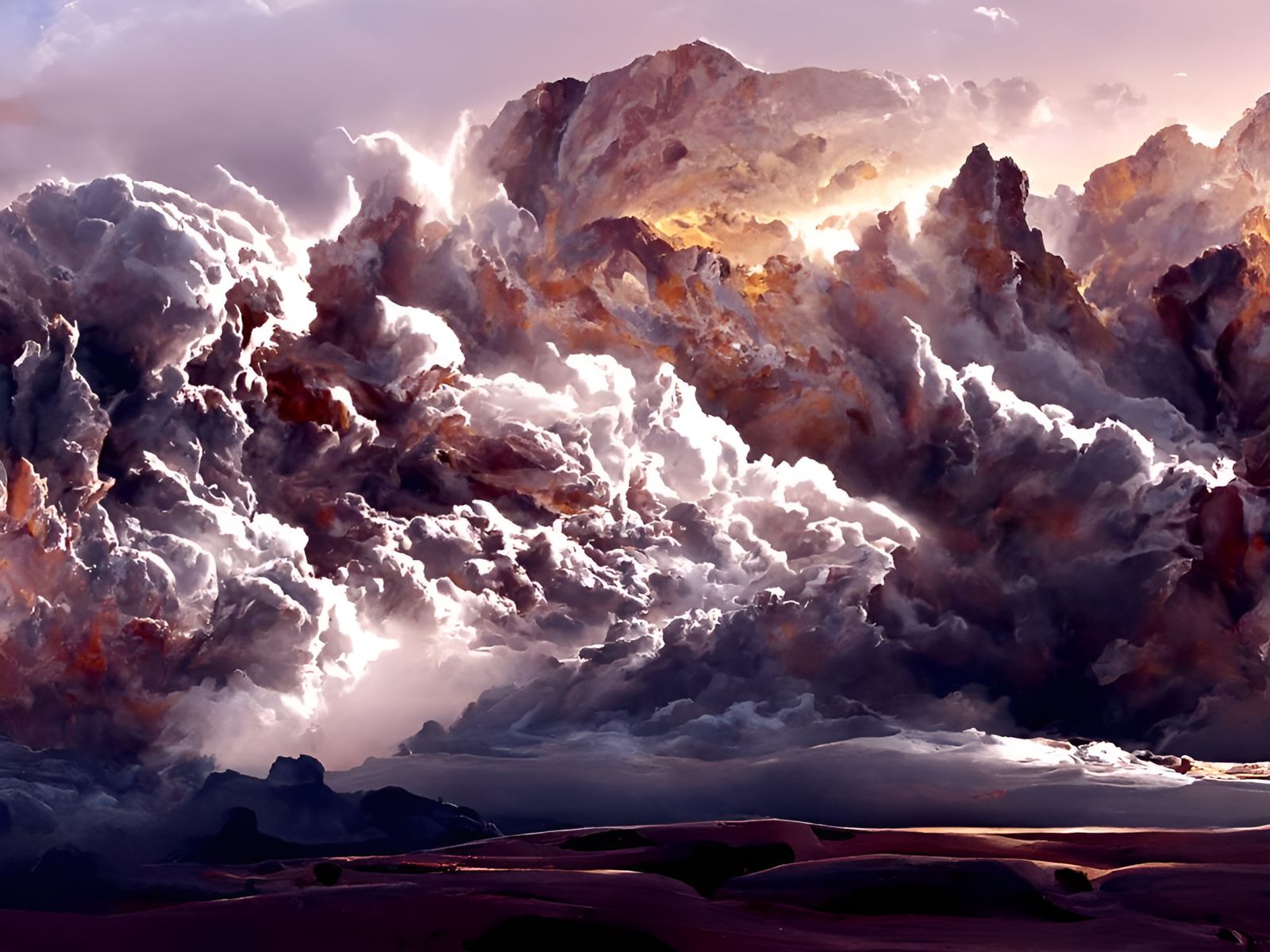 Colorful Night Sky Landscape