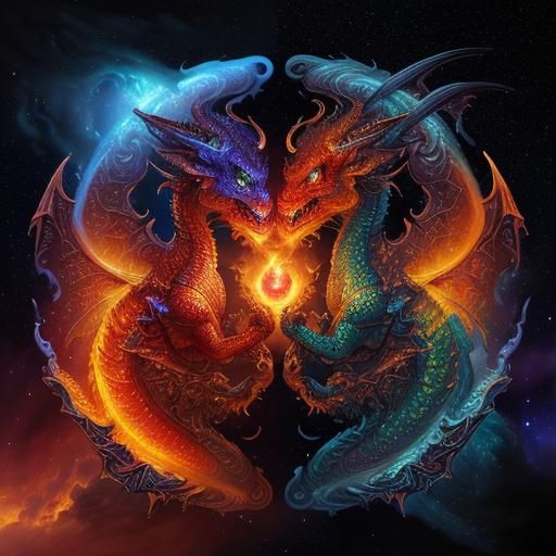 Two-Headed Dragon Nebula: Digital Art