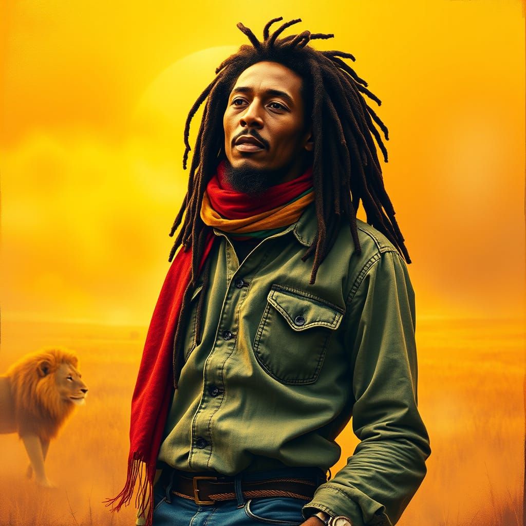 Reggae Icon Bob Marley Embodying Lion of Zion
