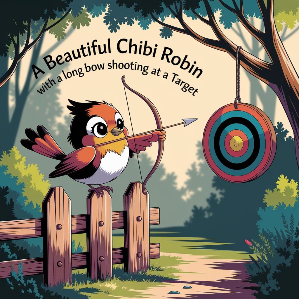 Chibi Robin Archer in Sunlit Forest Glade