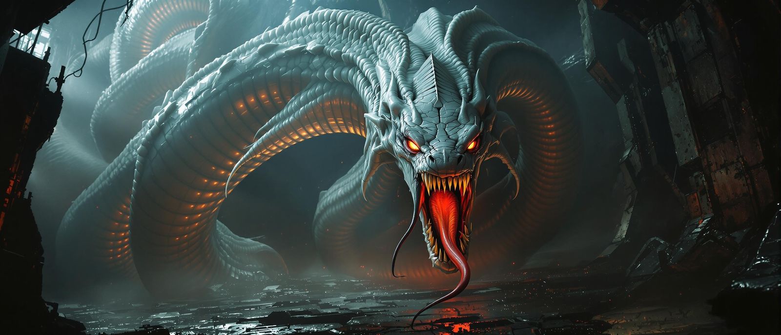 Horrifying Serpent Guards Brood in Dystopian Vault