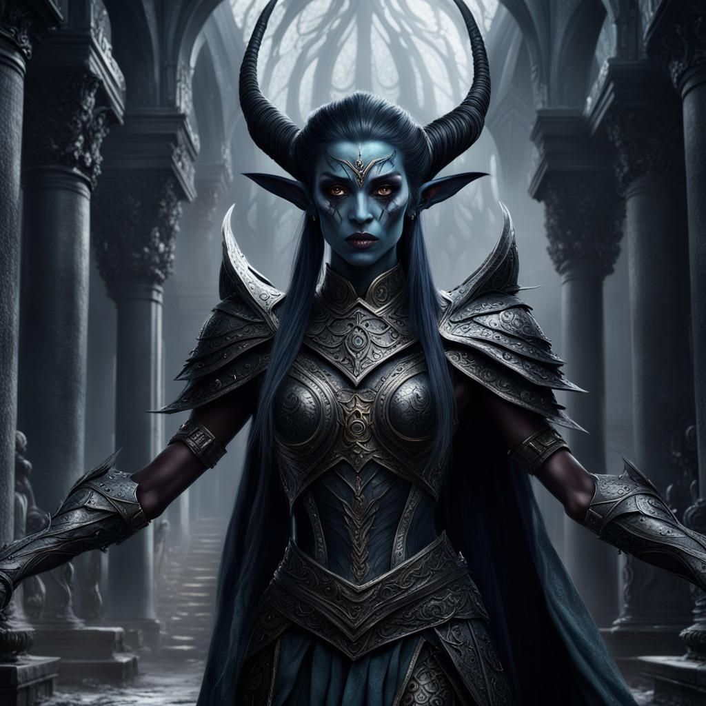 Beautiful Dark Elf Digital Matte Painting