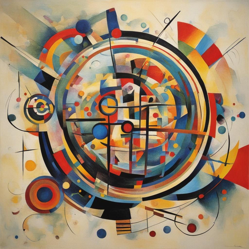 Abstract Art in Kandinsky Style with High Luminosity