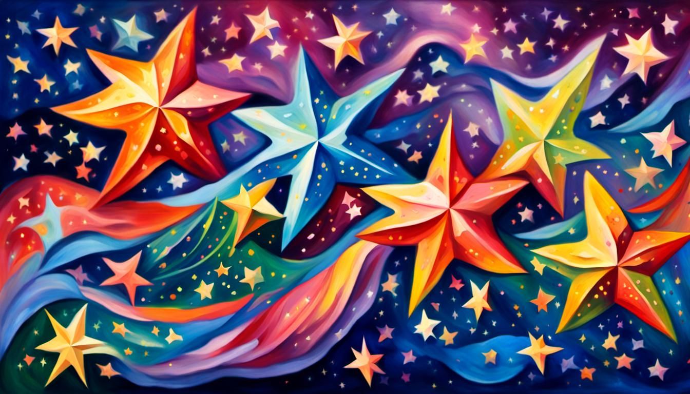 Vibrant Star Clusters in Celestial Impasto