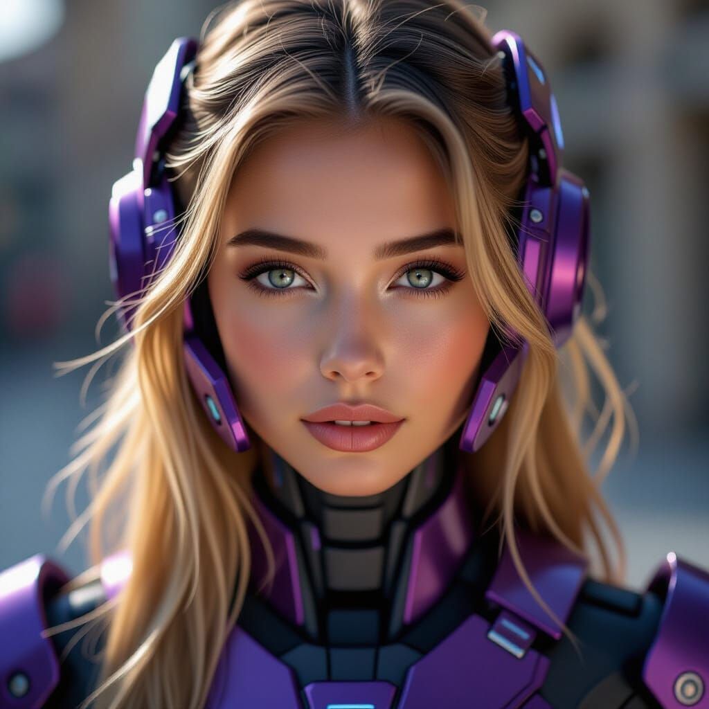 Italian Woman in Android Cosplay Suit