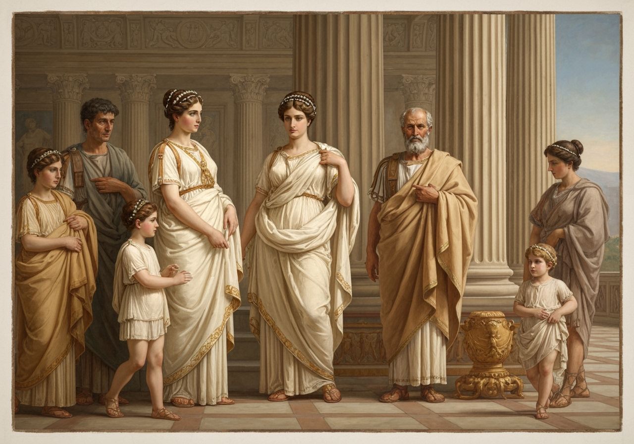 Roman wall painting of Livia, first empress of Rome, surroun...