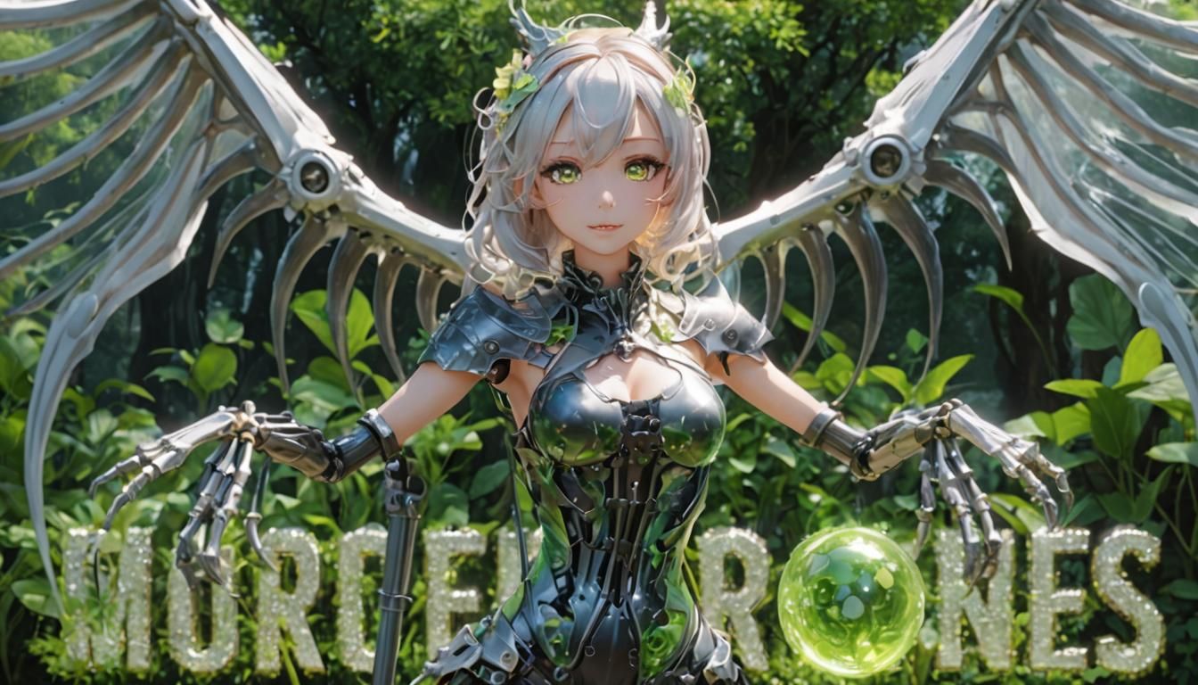 Dragon Girl Chimera with Slime Body, 3D Anime Art