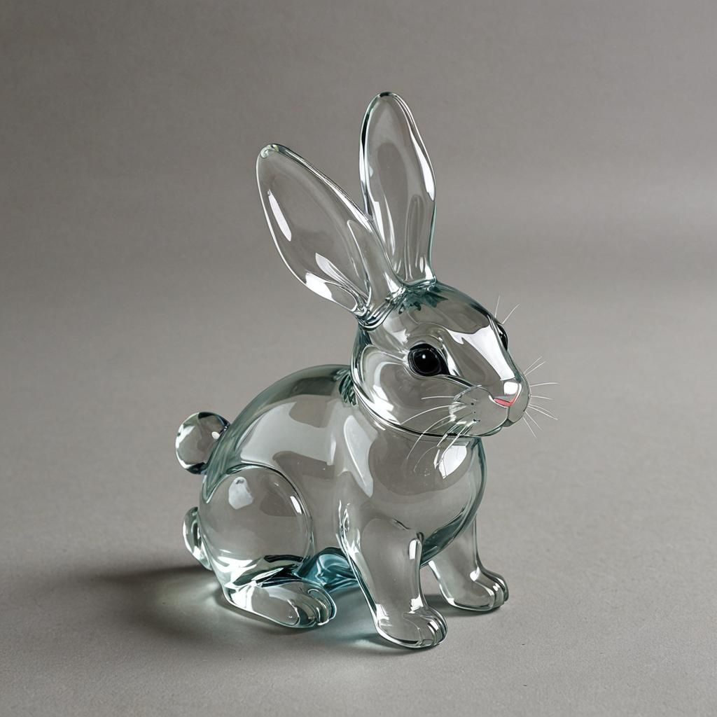 Delicate Glass Bunny Figurine