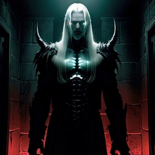 Demonic Man in Prison Cell: Cinematic Film Still