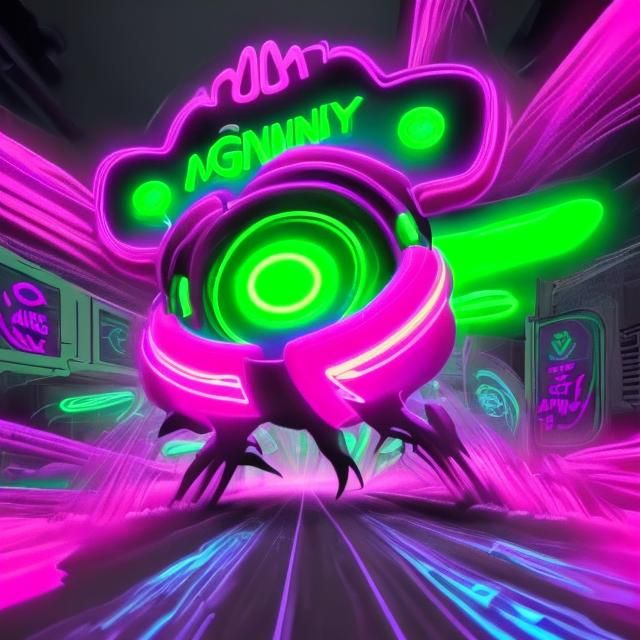 Neon Magenta Frenzy in Hyperkinetic 3D Style