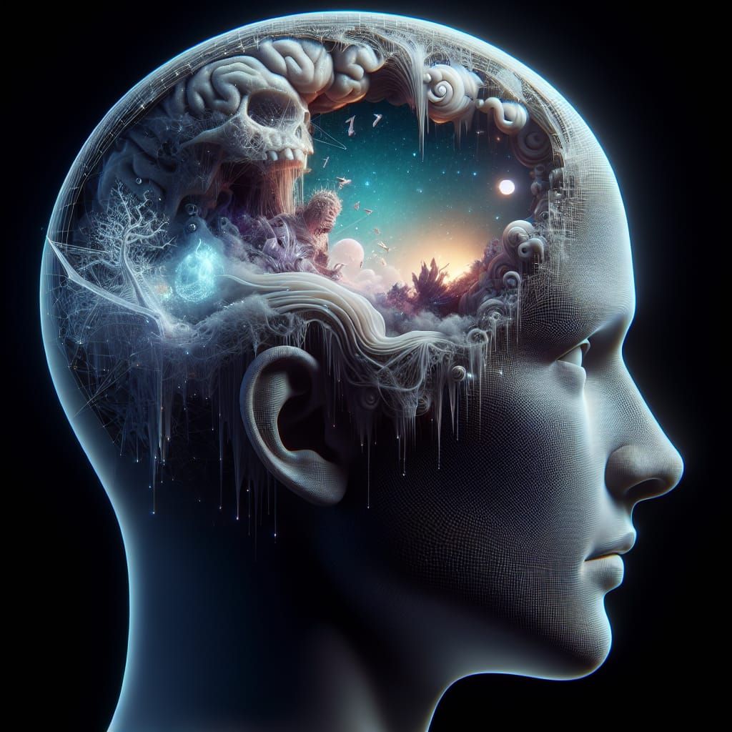 Hyperrealistic 3D Head Container of Dreams