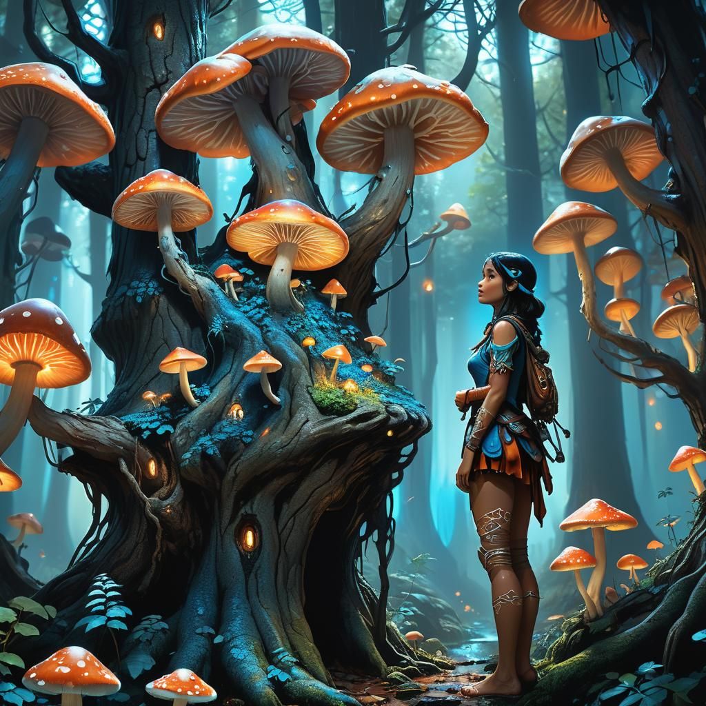 Mystical Forest Fantasy Art: Rana in Enchanted Woods