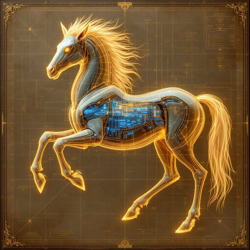 Leonardo da Vinci-Style Centaur Anatomy Study