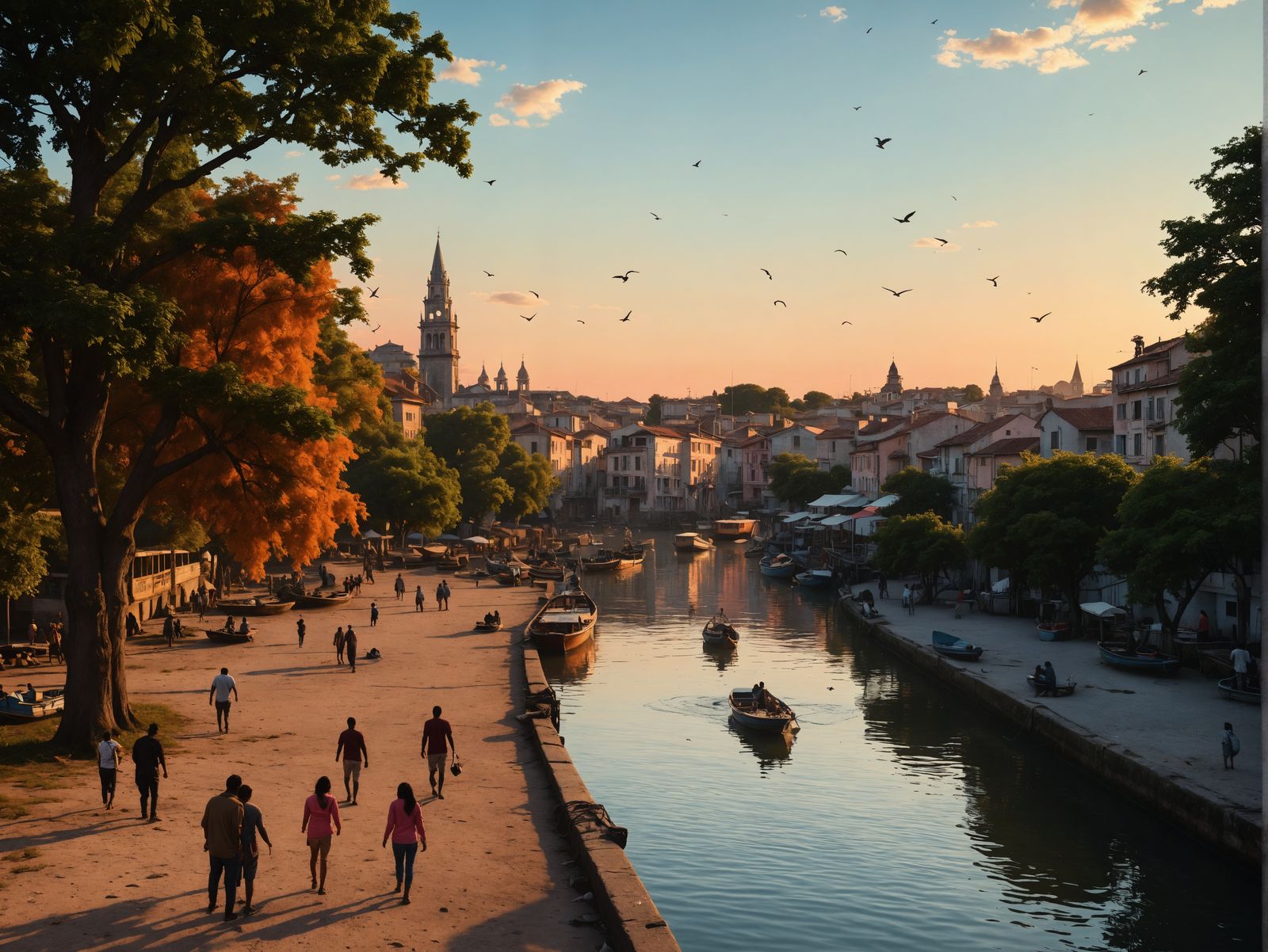 Surreal Morning in Charming Dutch Cityscape