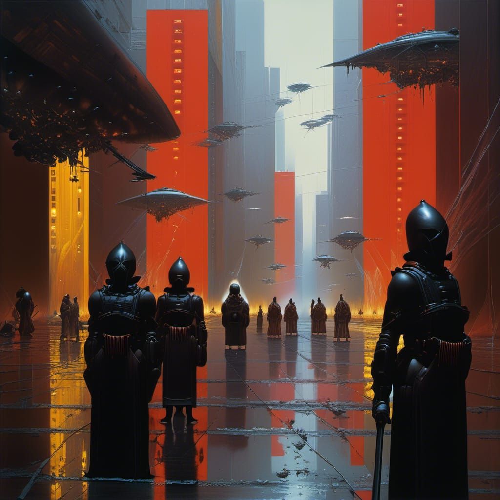 Abstract Alien Portrait in Pollock Ernst Style