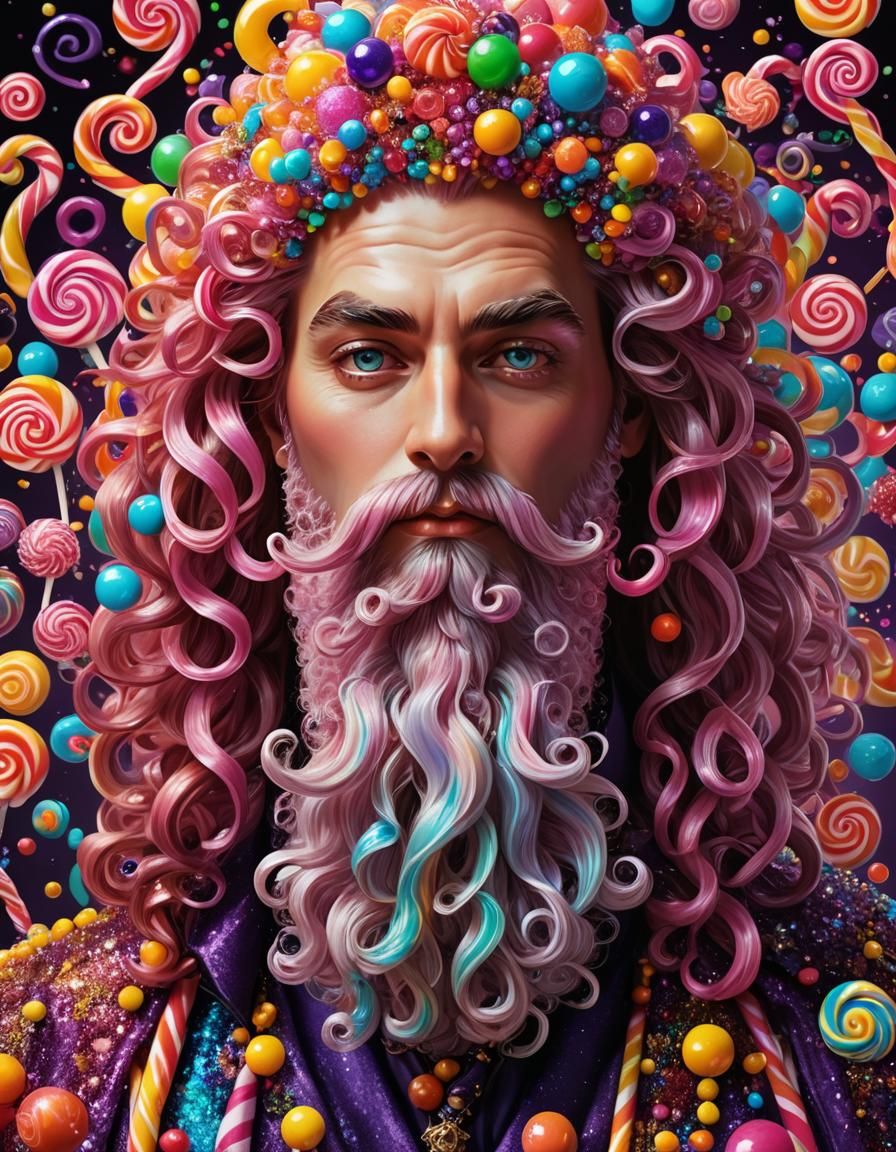 Candy Wizard Portrait in Digital Art Style