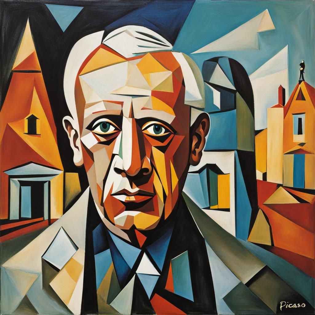 Abstract Portrait in Picasso Style