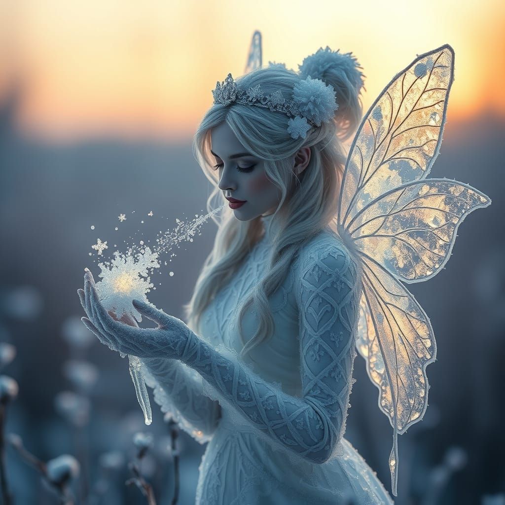 Ice Crystal Fairy Breathes Frost