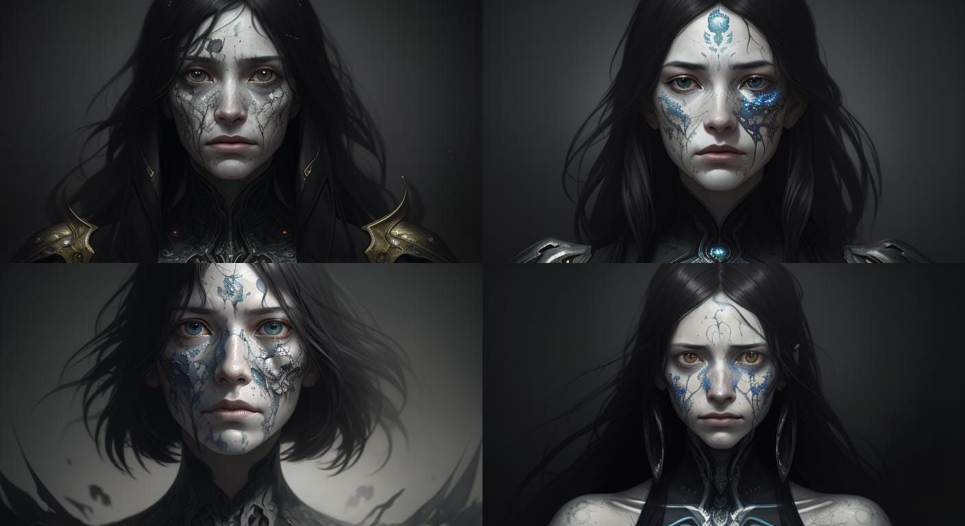 Surreal Portrait: Woman's Melancholic Transformation