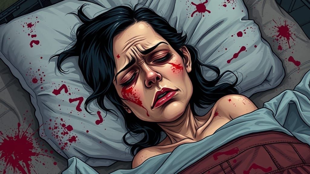 Distressed Woman in Turmoil, Hyperdetailed Caricature Art