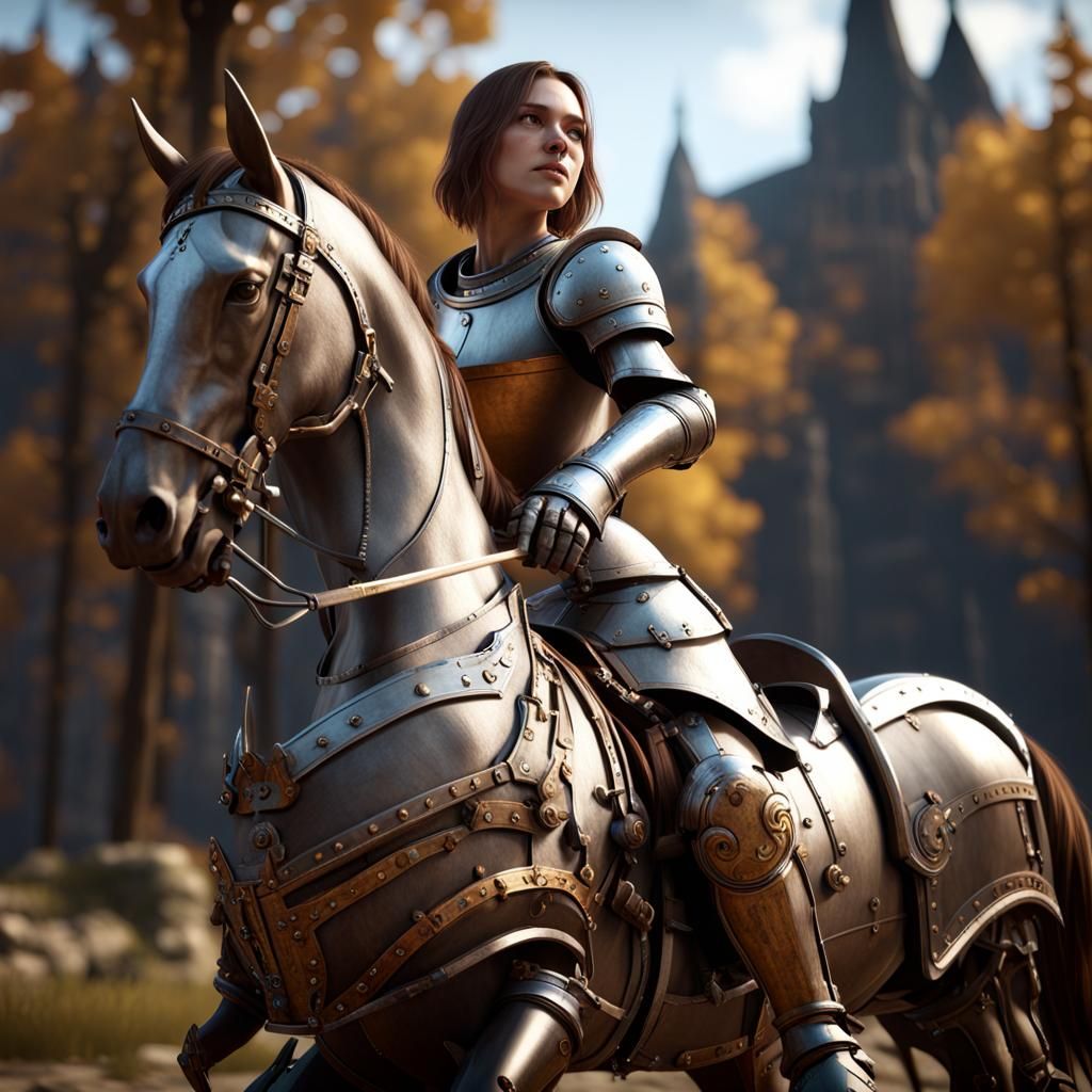 Joan of Arc on Mechanical Horse in 3D