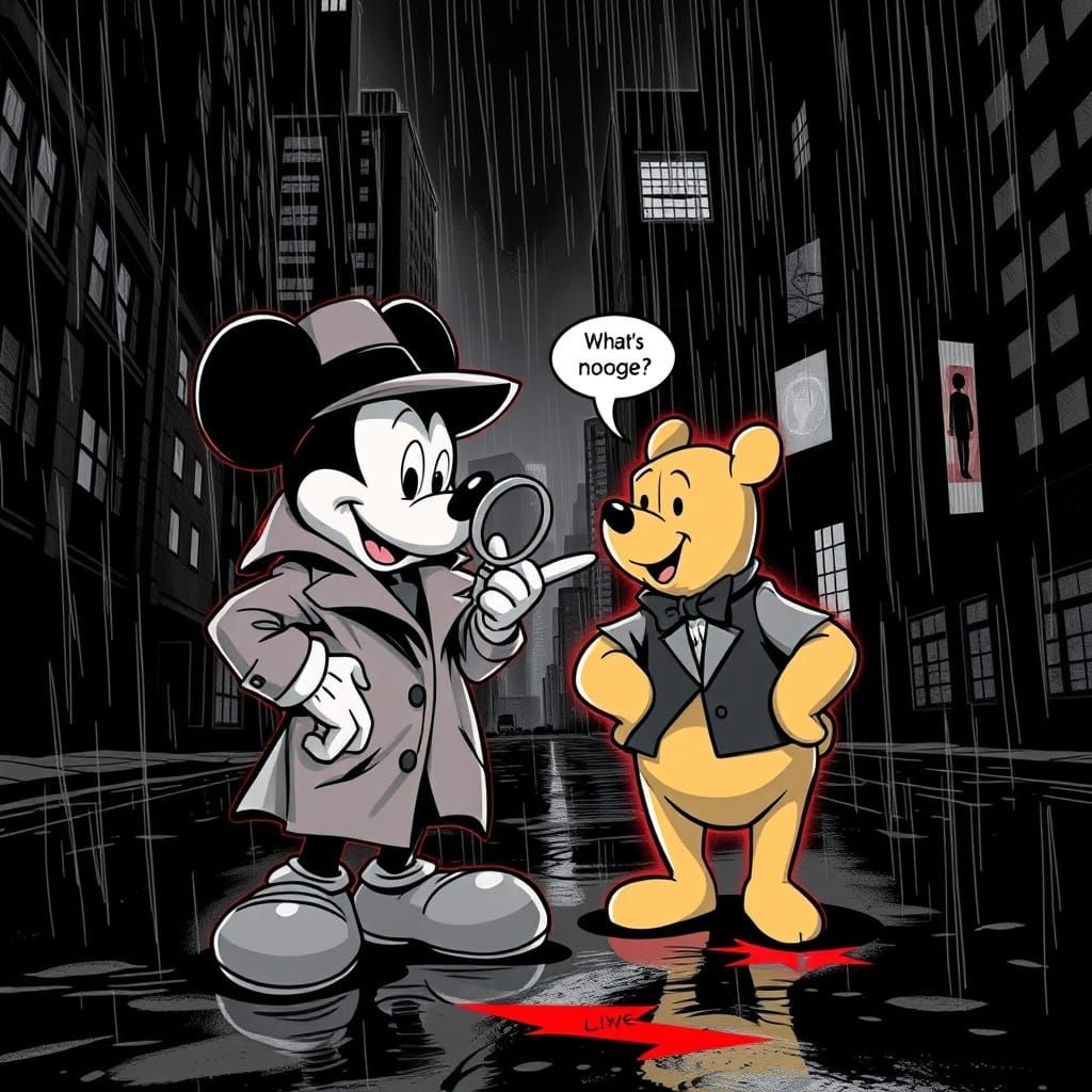Gritty Detectives in a Rain-Soaked Cityscape