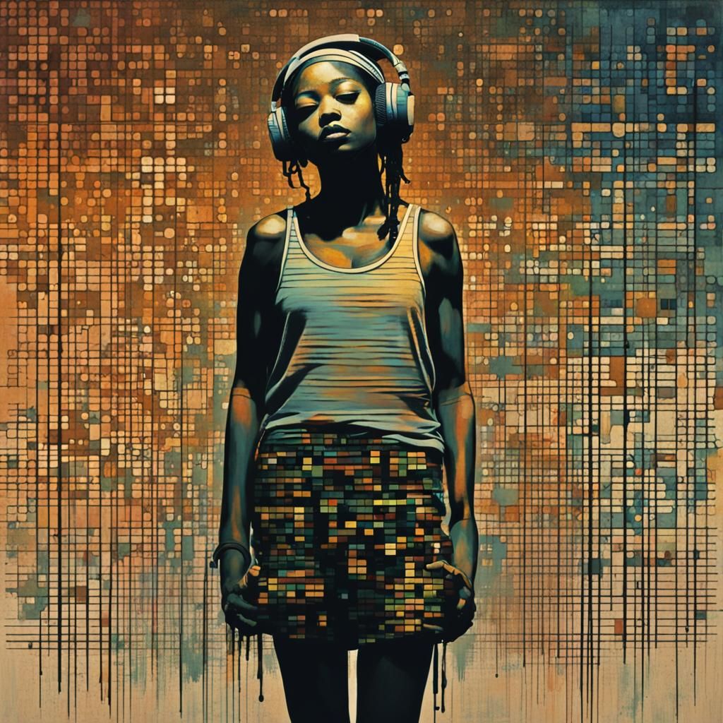 Hip-Hop Dancer in Binary Code Dream