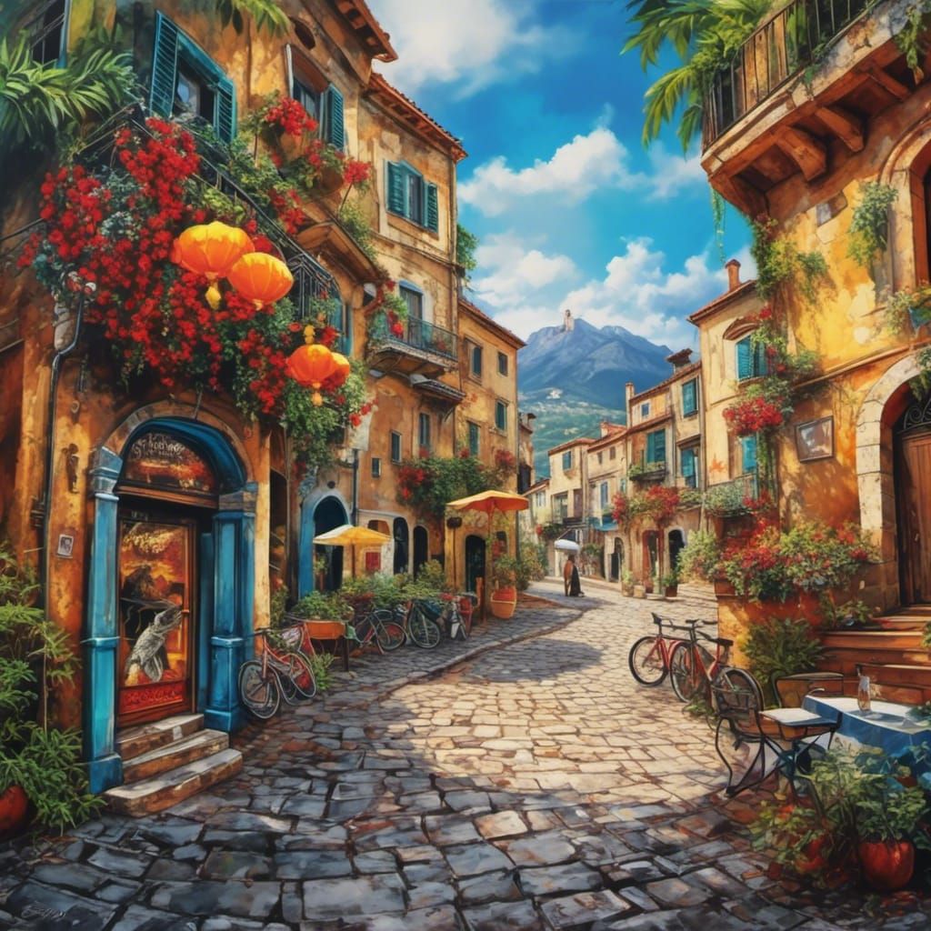 Colorful Photorealistic Landscape Painting