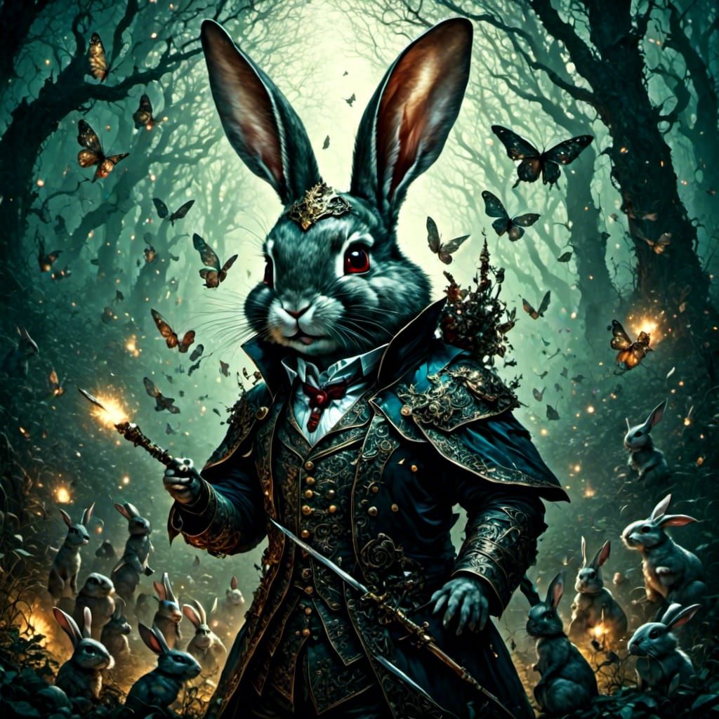 Giant Vampire Rabbits Attack: Dark Fantasy