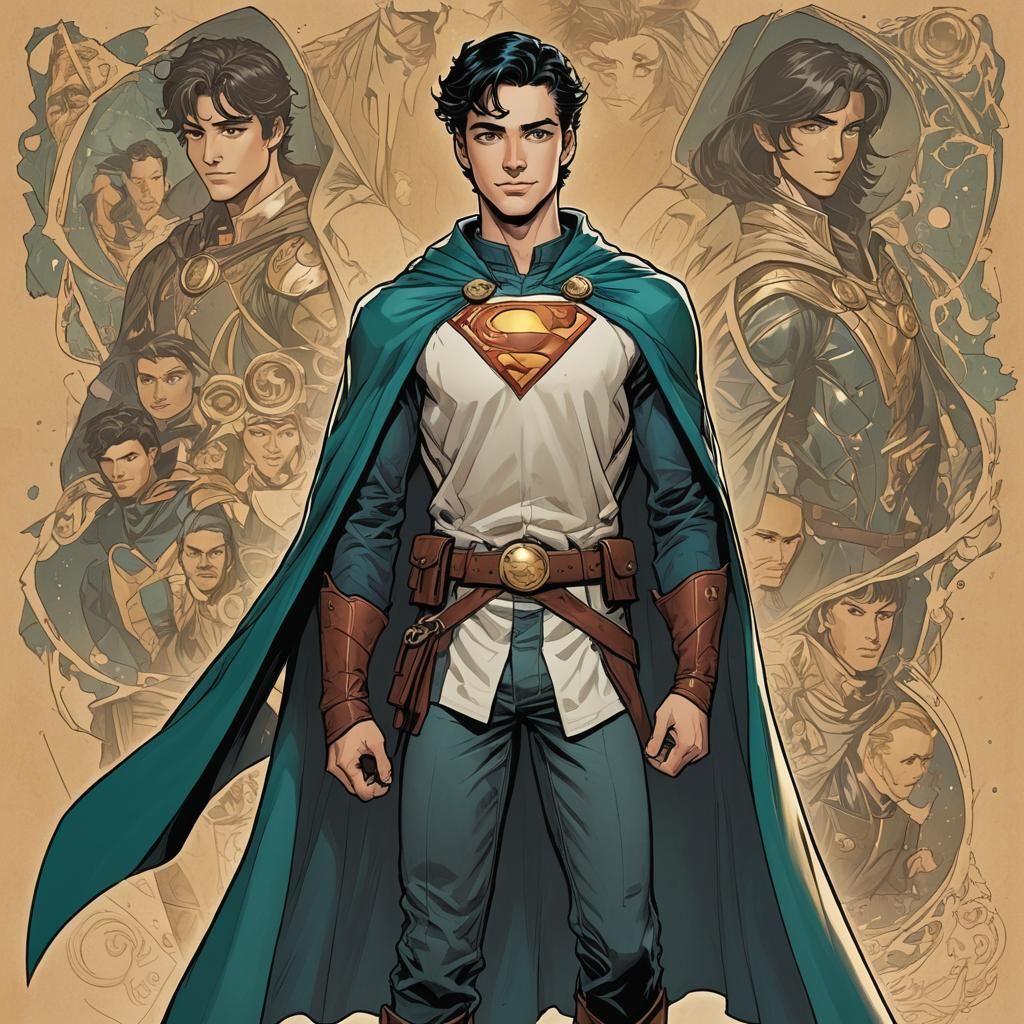 Sixteen Year Old Superhero in Comic Book Art Style