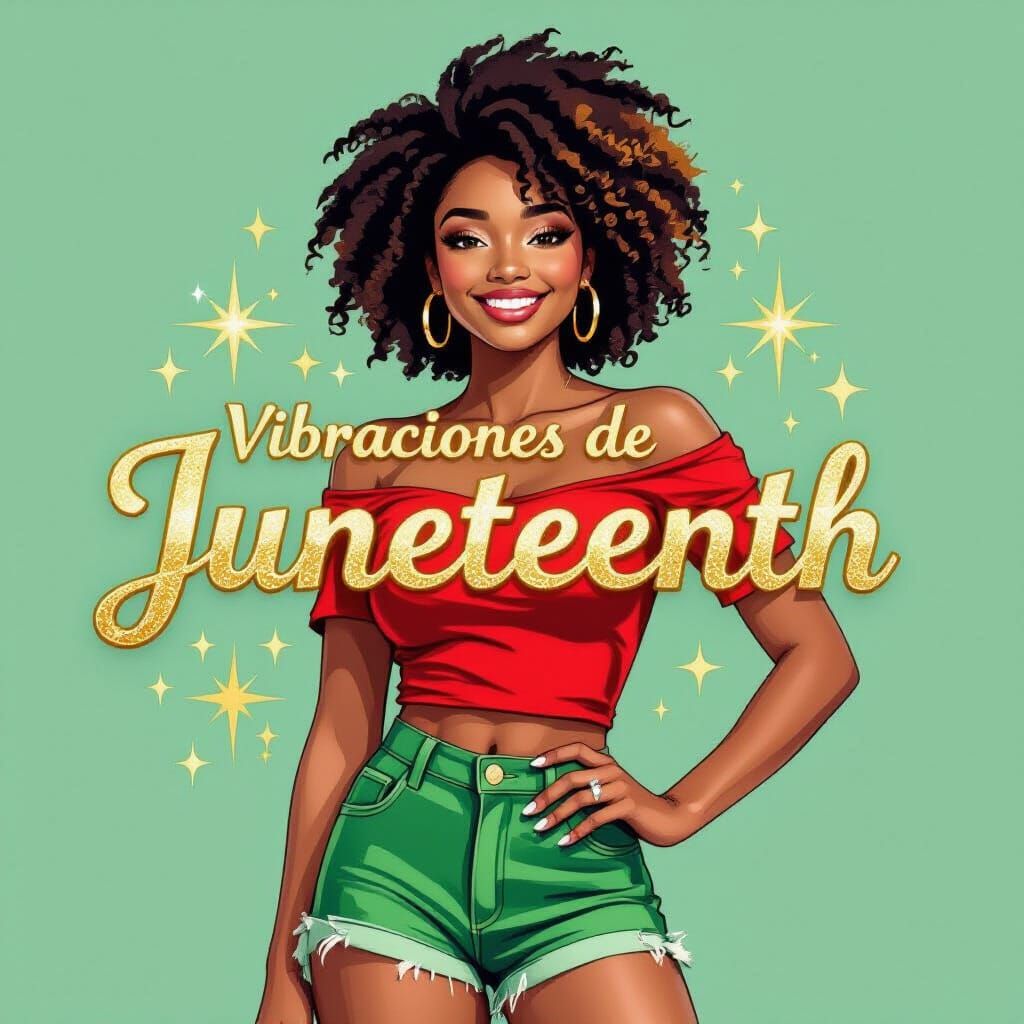 Juneteenth Celebration: Digital Portrait in Art Nouveau Styl...