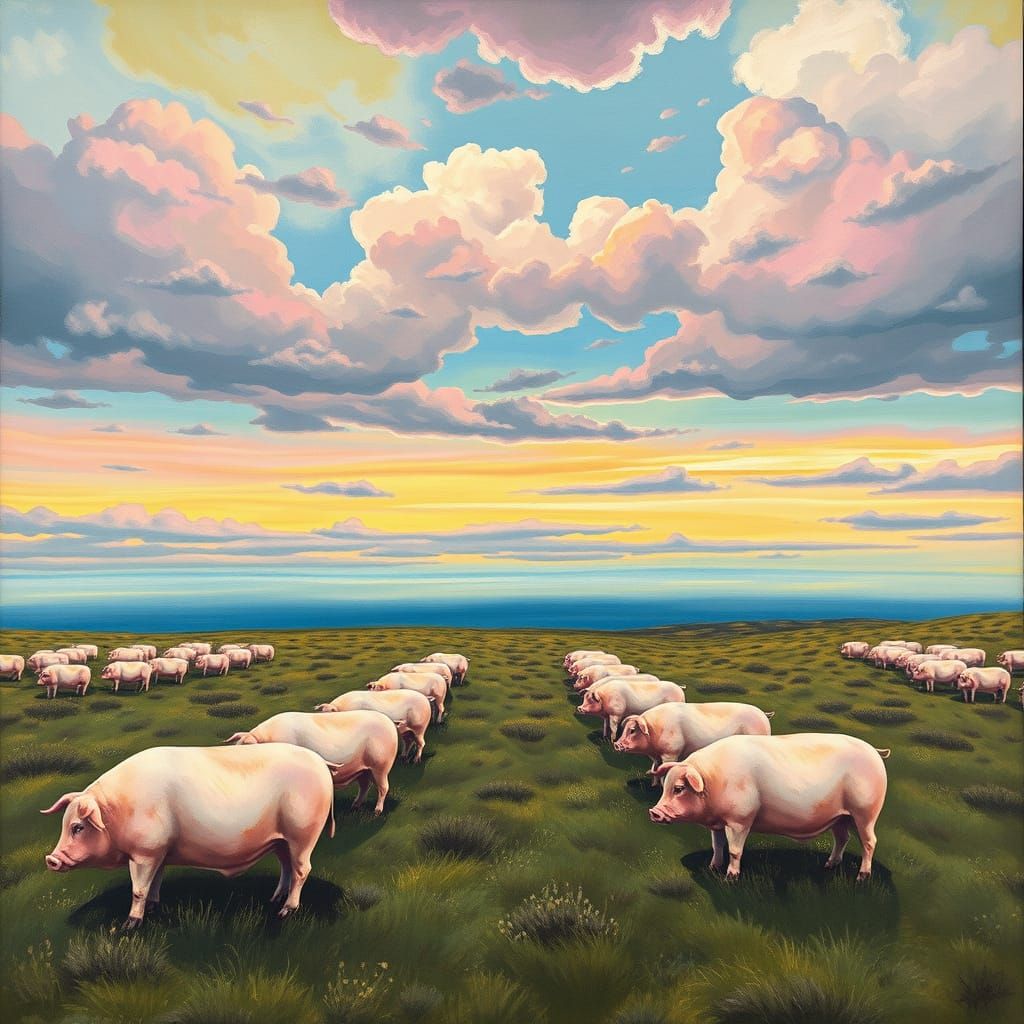 Surreal Photo of a Pork Restaurant to the Horizon