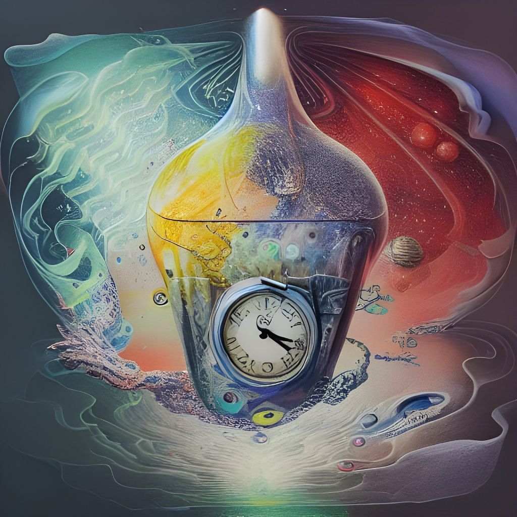 Quantum Time and Space: Vivid Mixed Media Art