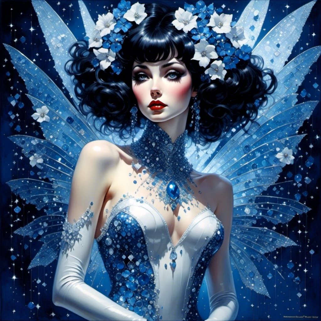 Sparkling Pixie in Latex Costume, Portrait