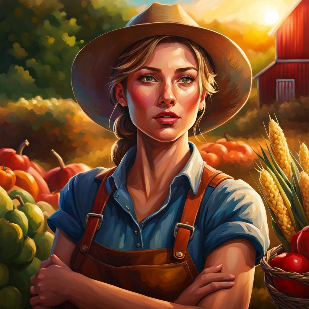 Hyperrealistic Portrait of a Farmer's Daughter