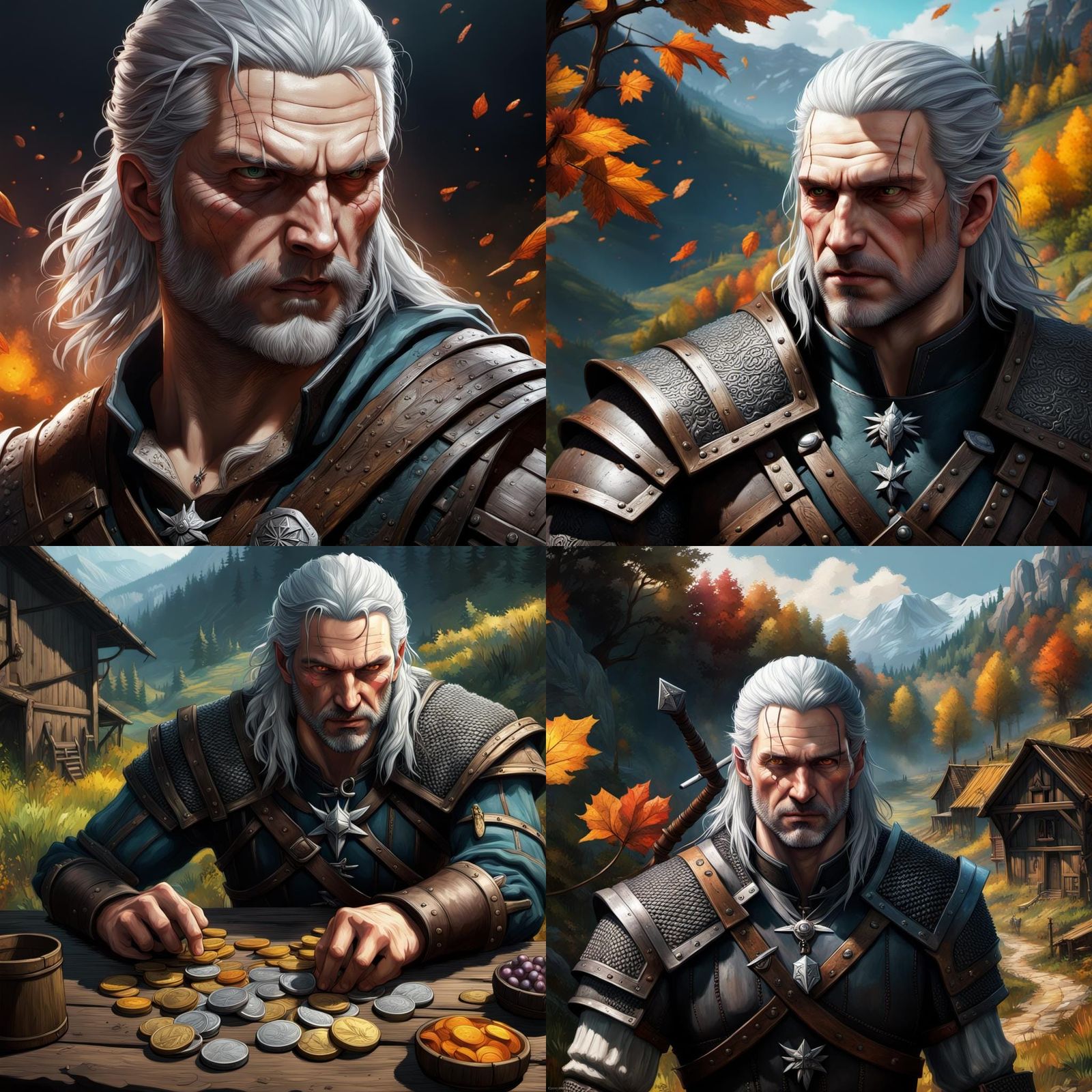 The Witcher: Hyperrealistic Splash Art Portrait