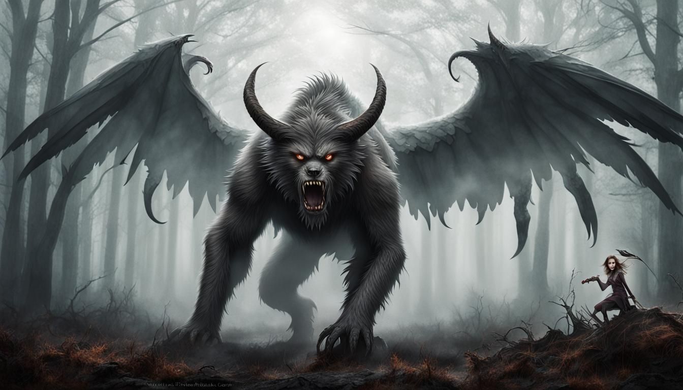 Winged Beast Stalks Unseen in Dense Fog