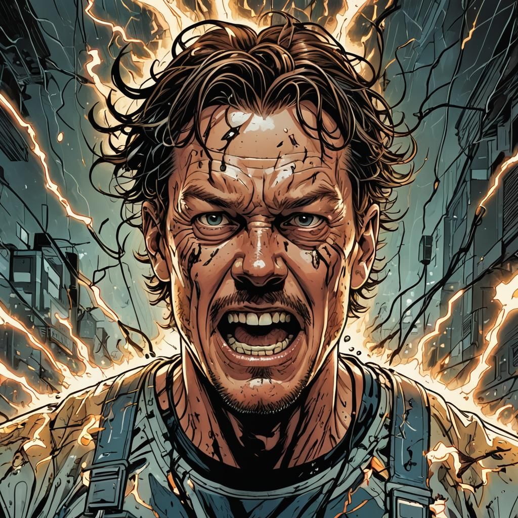 Matthew Lillard Electrocution in Comic Book Art