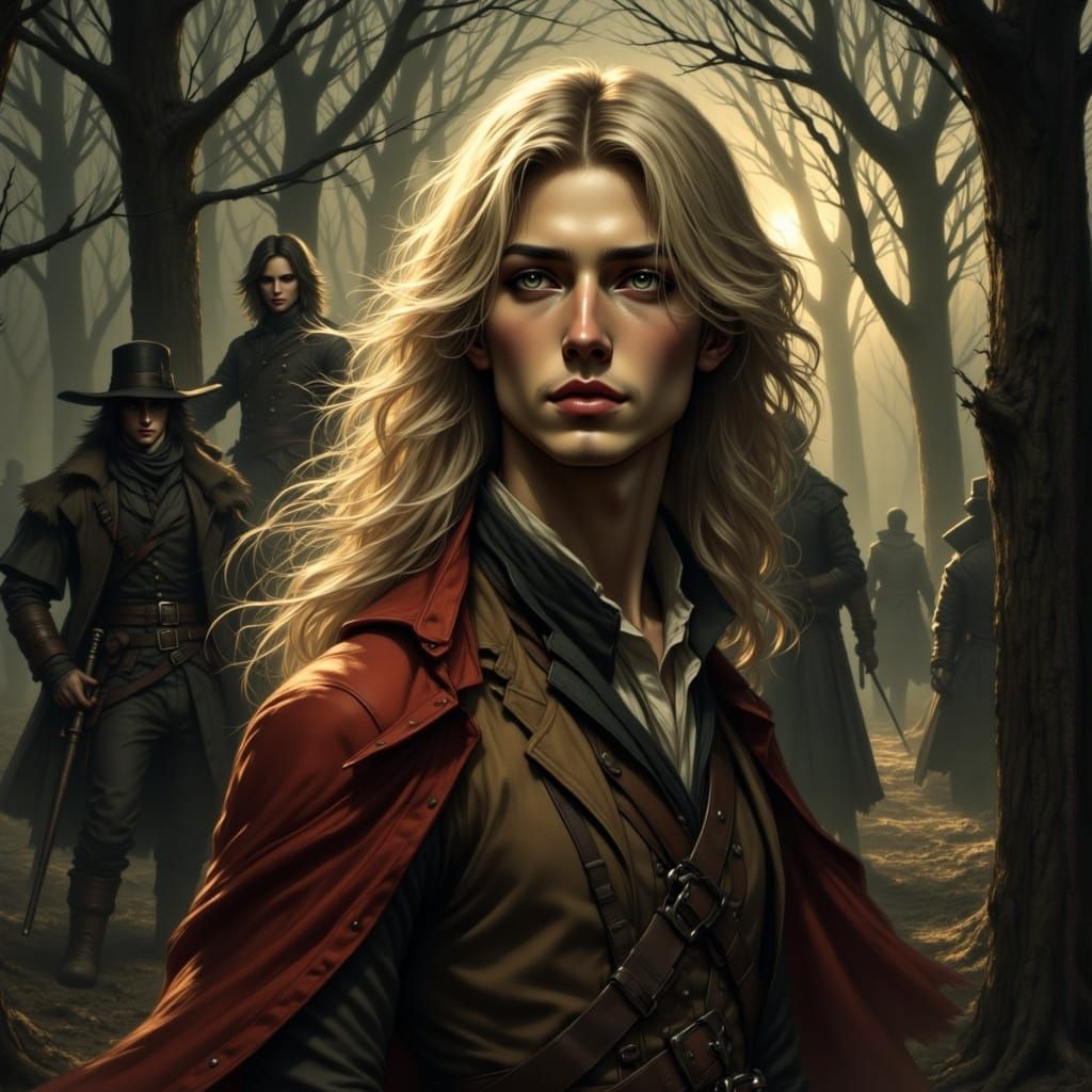 Milady Pursued by Musketeers in Haunted Park