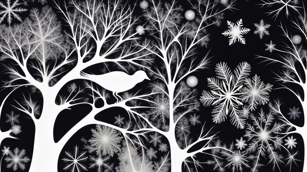 Kinetic Pointillism Winter Portrait Abstract Vibes