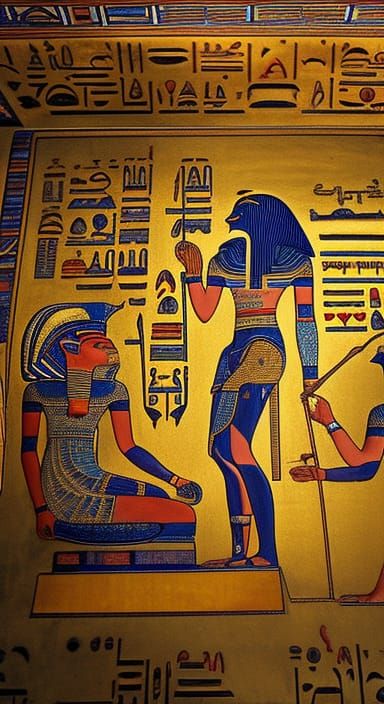 Amun-Ra Hybrid Woman in Scarab Network Art